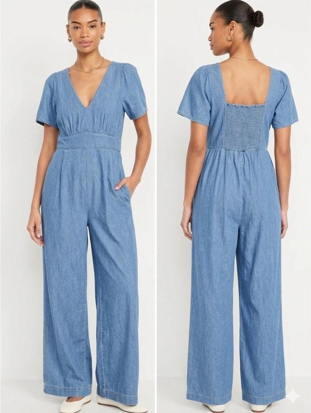 Old Navy Light Blue Denim Jumpsuit